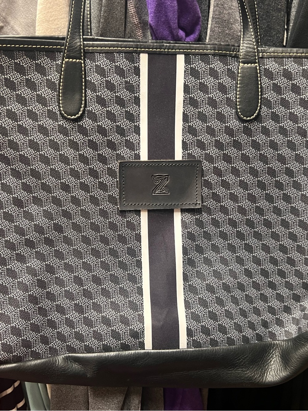 Barrington tote black and gray with black trim